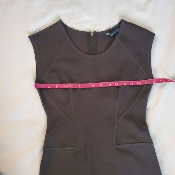 French Connection Women's T-Monique Stretch Cap Sleeve Dress Ebony/Soleil Size 8 - Picture 10 of 13